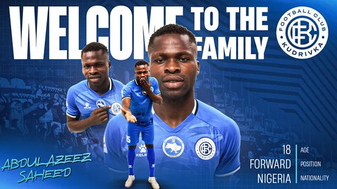 Kudrivka signs 18-year-old Nigerian forward